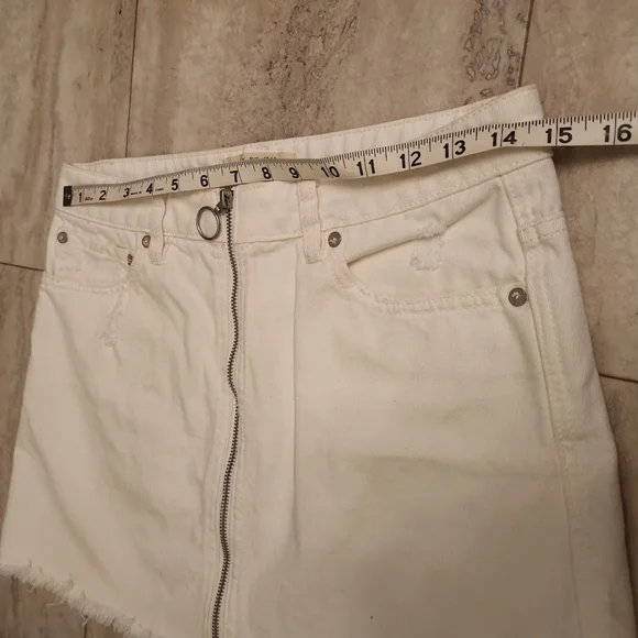 We The Free "Zip It Up" Vintage Denim Mini Skirt by Free People Sz: 4/27 Cotton - Picture 11 of 13